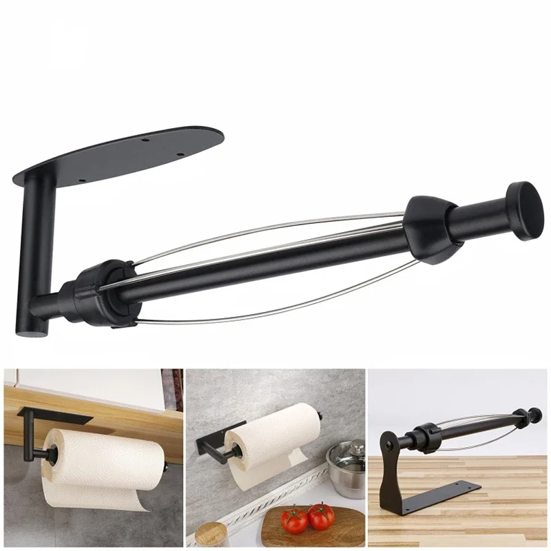 Stainless Steel Paper Towel Holder Adhesive Toilet Roll Paper Holder Wall Mounted Kitchen Bathroom Toilet Hook  Rack