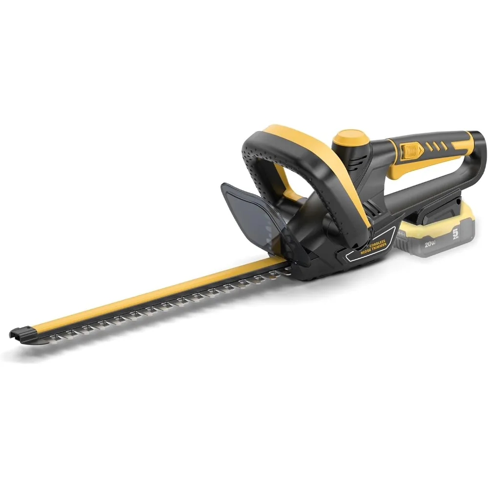 

Cordless Hedge Trimmer with 22'' Dual-Action Blade, 1600RPM, 3/5'' Cutting Width, Rotating Handle & Dual Switch Design (Black)