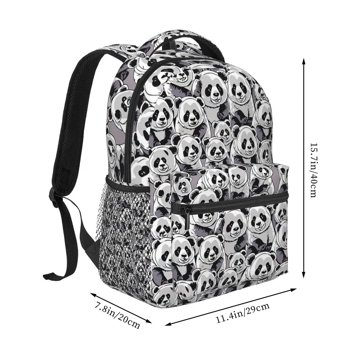 Cartoon Panda Cute Pattern Student Backpack School Bag Hiking Travel Daypack for Boys Girls Fashion Bookbag Shoulder Bags