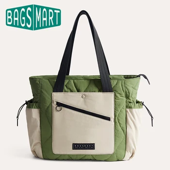 BAGSMART กระเป๋าสตรีกระเป๋ากันน้ํากระเป๋าถือน้ําหนักเบาเหมาะสําหรับยิมทํางานกระเป๋าเดินทางกระเป๋าสะพายไหล่ขนาดใหญ่กระเป๋าสะพายข้าง