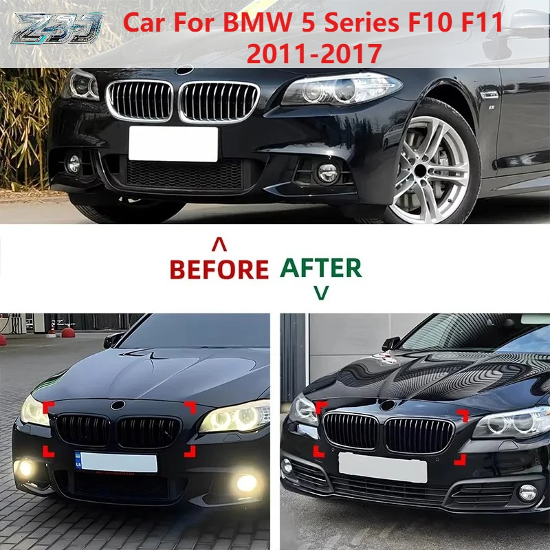 

Car For BMW 5 Series F10 F11 2011-2017 Front Bumper Racing Car Grill Replacement Grille Kidney Dual Line