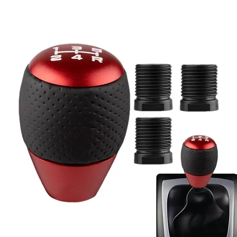 

Car Shift Knob 5 Speed Gear Stick Shift Knob M8 M10 M12 Shift Lever Gear Level Knob Leather & Aluminium Shift Head Fits