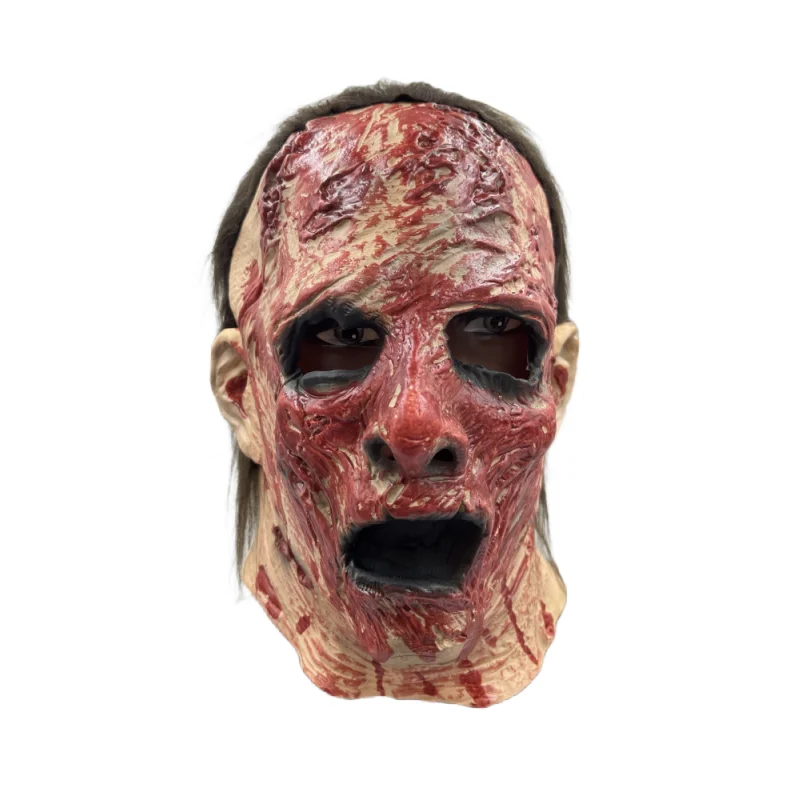 Bloody Butcher Major Mask - Movie grade latex trauma Mask Oozing Blood designed for adult thriller horror role-playing Halloween