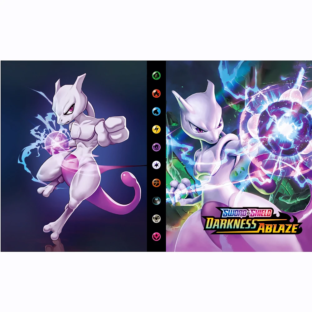 240 stuks Charizard Mewtwo houder map collectie map kaarthulzen beschermer notitieboekje Pokemon album kaart opbergboek display