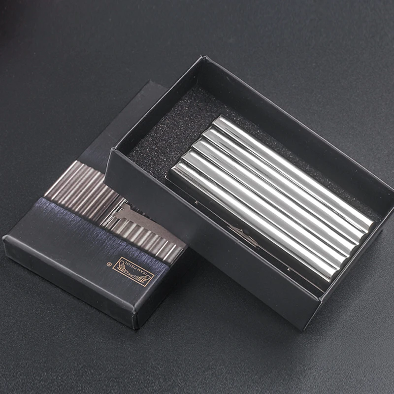 New 1pc corrugated Design Silver Copper Cigarette Box solidly made Metal Cigarette Case Holder For 10 /20 Cigarettes Box Gift