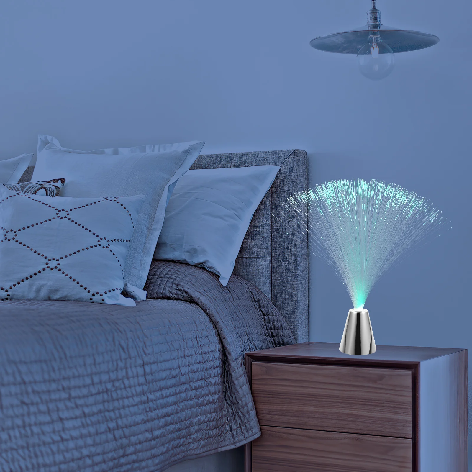 2 Buah Lampu Serat Led Berubah Warna Cahaya Optik Lampu Serat Led untuk Dekorasi Rumah Pesta Pernikahan Natal Dioperasikan