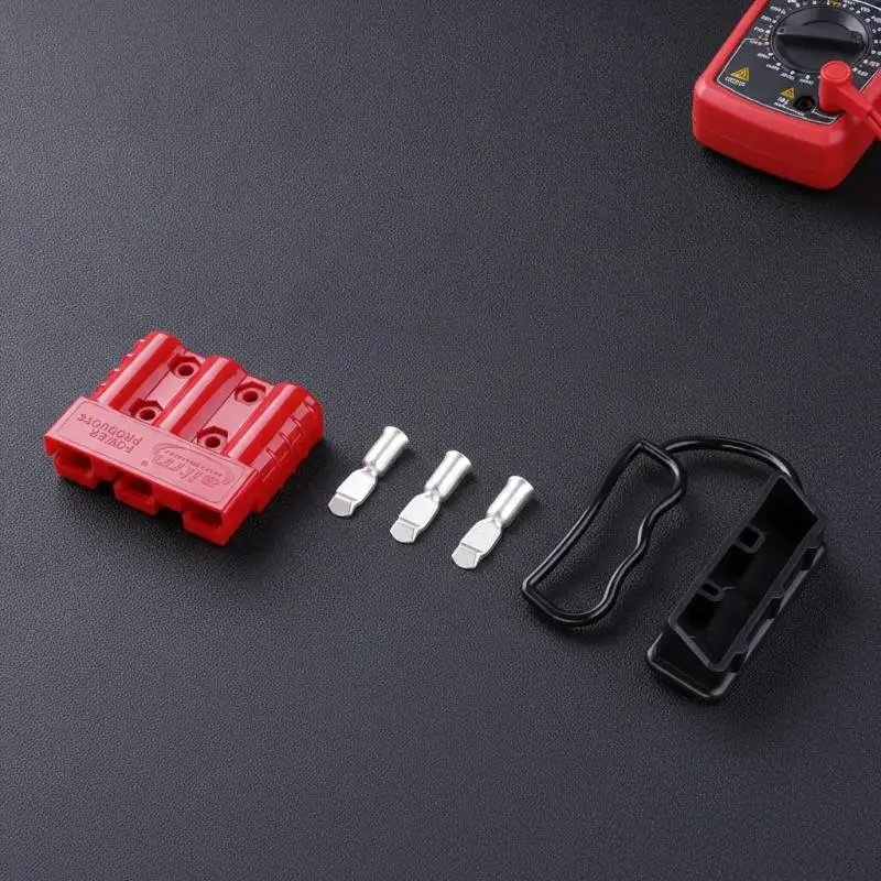 50A 3 Pole Battery Quick Connector IP65 Dustproof Cover High Current Plug For Electric Vehicle Forklift Lithium Battery Wiring