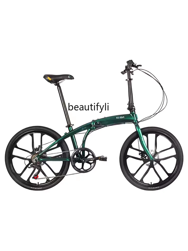 24-Inch Folding Bicycle Aluminum Alloy Portable Ultra-Light Adult Disc Brake City Commuter Integrated Wheel