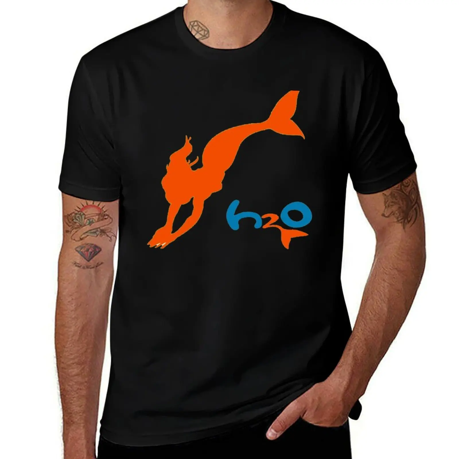 H2o Just Add Water - H2o With Mermaid Water T-Shirt Large Size Breathable Tee T-Shirt