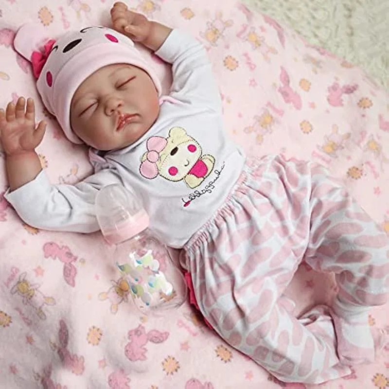 

Reborn Baby Dolls 55cm Realistic Sleeping Silicone Reborn Doll Handmade Weighted Soft Body Newborn Doll Christmas Gifts