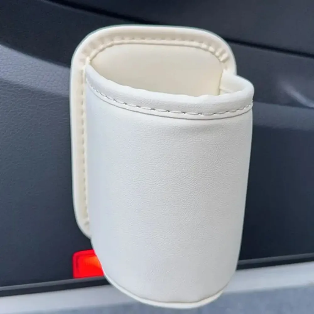 PU Leather Car Door Cup Holder – Rear Seat Drink Rack with Storage Bin, Uses for Back Seat Organization & Interior Tidy
