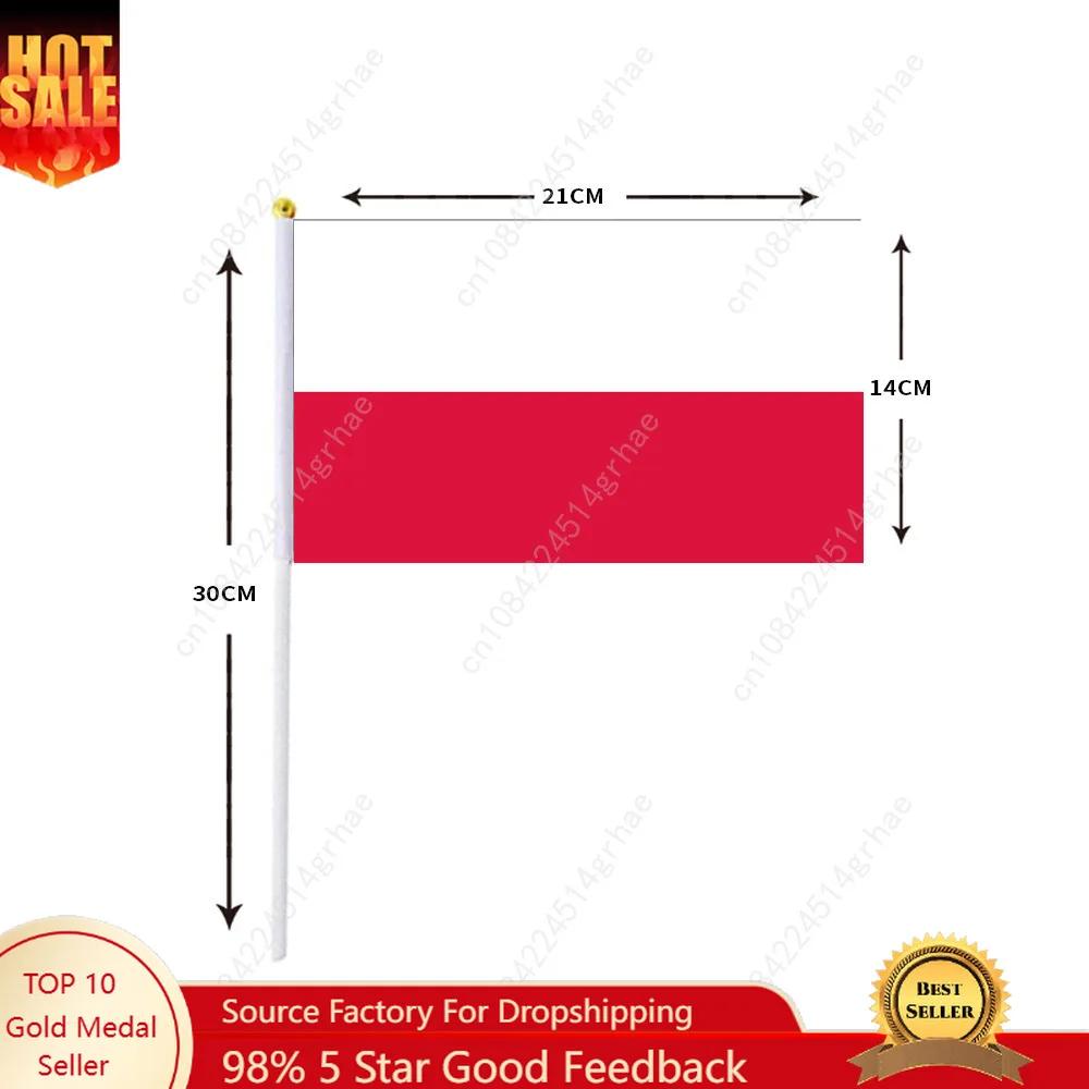

Poland Hand Waving Flag Poland Flag Small Mini Hand Held Flags 10 Pcs 14x21cm World Cup Sporting Event Support Handheld Flag