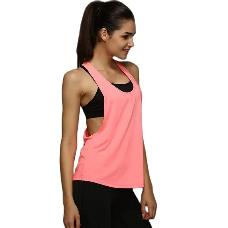 Gilet da Yoga traspirante per donna camicia da ginnastica Fitness senza maniche con canotta leggera dal Design scavato