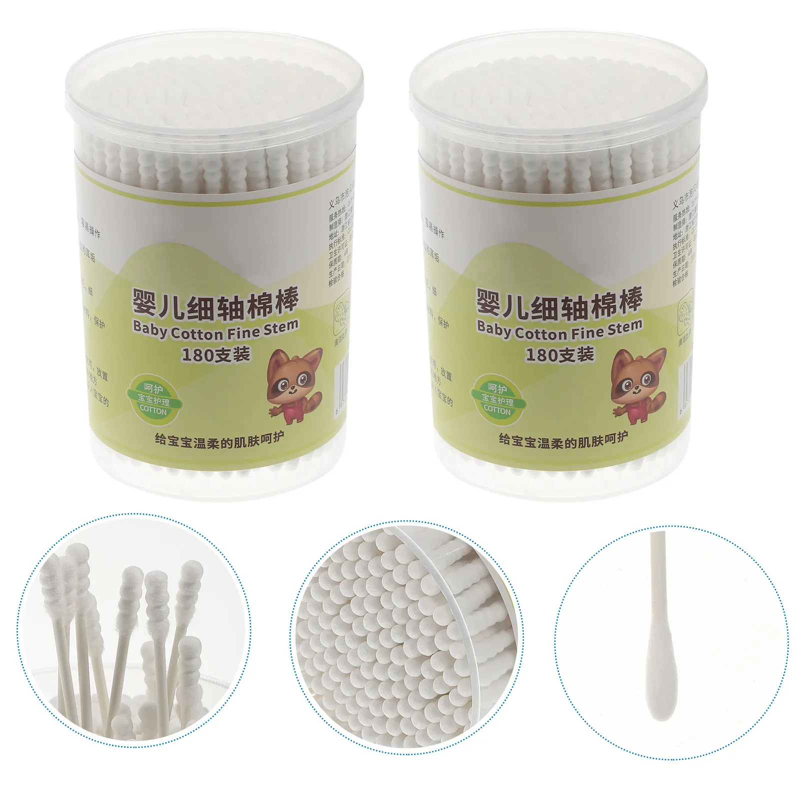 360Pcs Baby Cotton Swabs Safety Double Tip Soft Thin Head for Newborn Infant Ear Nose Eye Navel Care Wound Makeup Craft Supplies