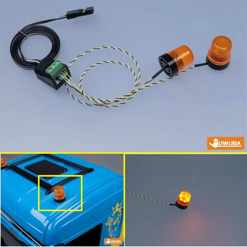 

1:14th Scale LED 360 Degree Rotating Light Engineering Lamp for Tamiya RC Dump Truck for SCANIA 770S R620 VOLVO BENZ MAN TGX Car