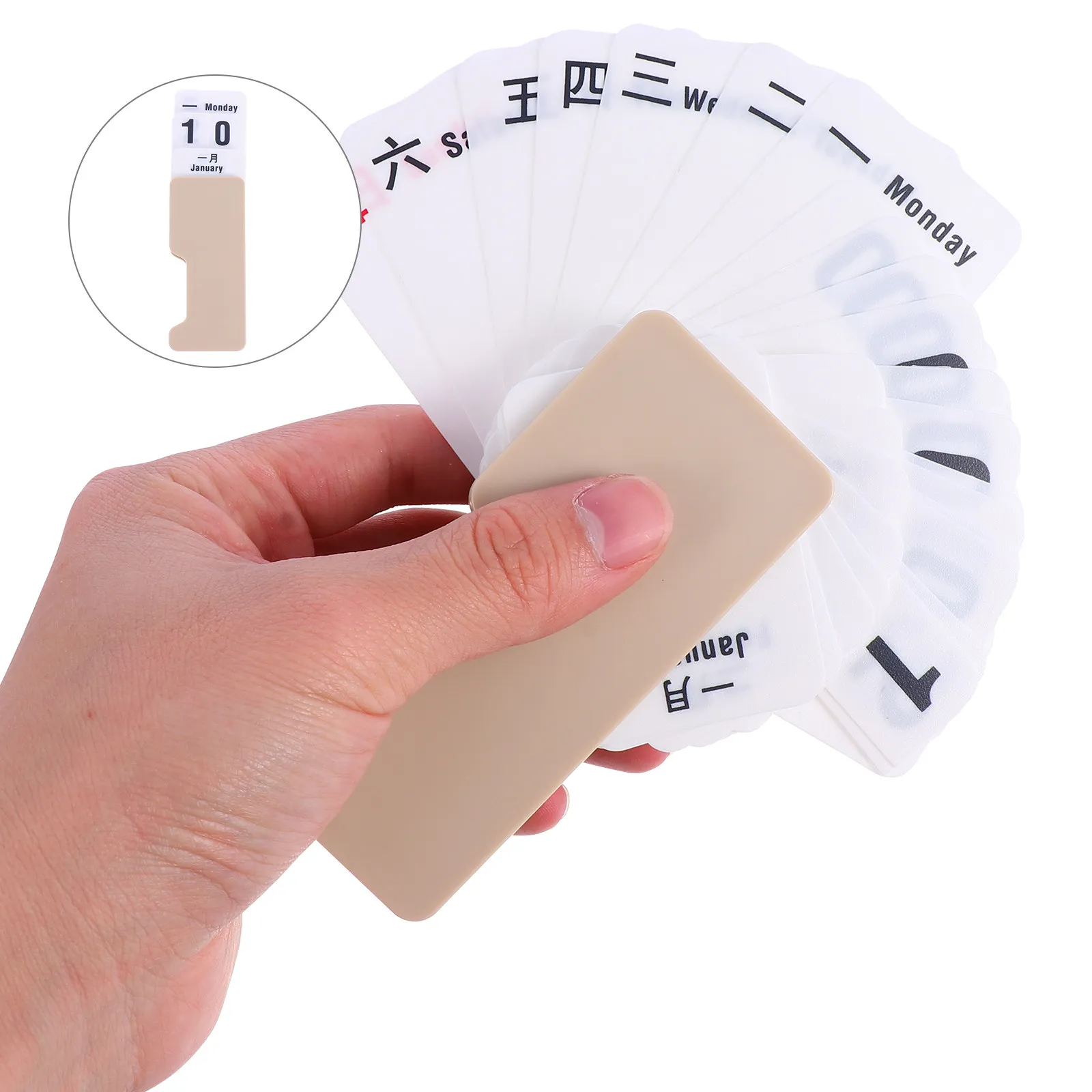 

Plastic Desktop Perpetual Calendar Manual Adjustable Turnable Year Round Date Planner for Office Home Study Desk Decor Creative
