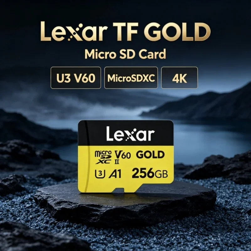 Lexar TF GOLD Professional 128GB 256GB microSDXC TF Card A1 C10 U3 V60 Memory Card 4K SD Card for Switch