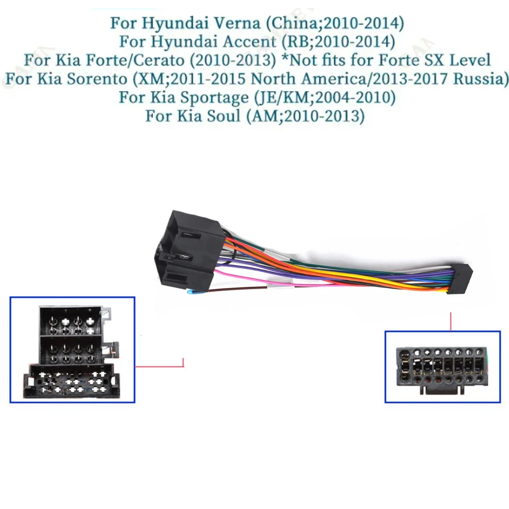 

For Hyundai kia Car Radio GPS MP5 Player Android Power Cable Canbus Panel Frame Wiring Harness