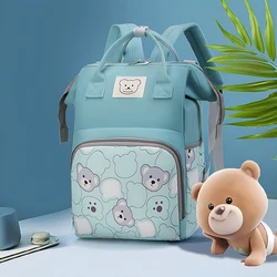 Baby Nappy Bag Mommy Maternity Backpack Baby Diaper Bag For Stroller Fashion Printed Bear Large Capacity Waterproof Diaper Bag