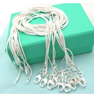 Serpent current necklace for men and women, fashion jewelry, silver color, 16 10 Main Sales Silver Chain - №9