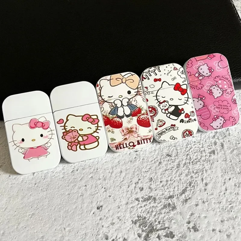 Hello Kitty Gas Lighter, Kawaii, Cute, Sanrio, Melody, Kulomi, High-value, Windproof Metal Lighters, Gift for Girlfriend, 2024