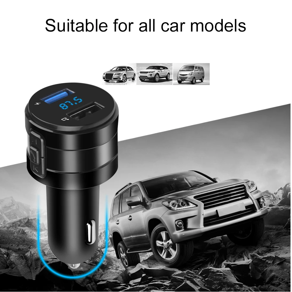 

Car Bluetooth 5.0 FM Transmitter Fast Charger Wireless Handsfree Audio Receiver Auto MP3 Player 3.1A Dual USB Car Accessories