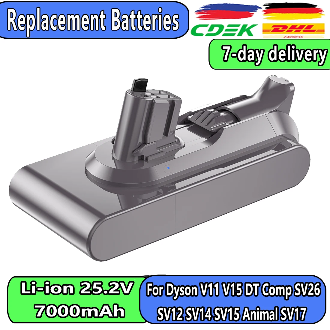 21.6V 6000mAh Replacement Battery for Dyson Battery V11 SV14 SV17 SV15 Cordless Fluffy Motorhead Stick Handhold Vacuum Cleaner