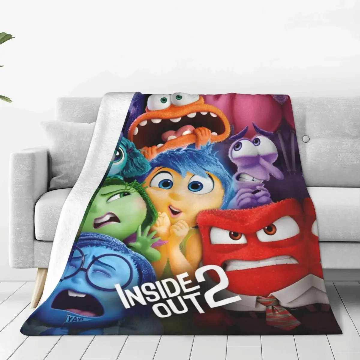 Emotions Inside Out 2 Cartoon 2024 Movie Blanket For Home Decor Graphic Print Micro Flannel Throw Blankets Gifts For Friend