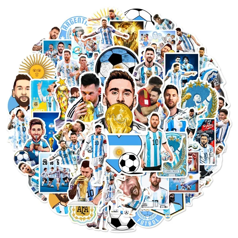 50pcs Football Star Lionel Messi Series Graffiti Stickers Suitable for Helmet Desktop Wall Decoration DIY Sticker Pack Wholesale