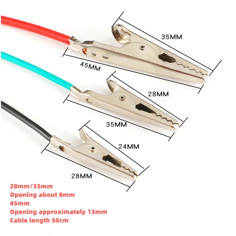 10pcs Color Alligator Clip Electric DIY Small Battery Power Cord Sheath Electric Clamp Double Head Test Clamp.28-50mm