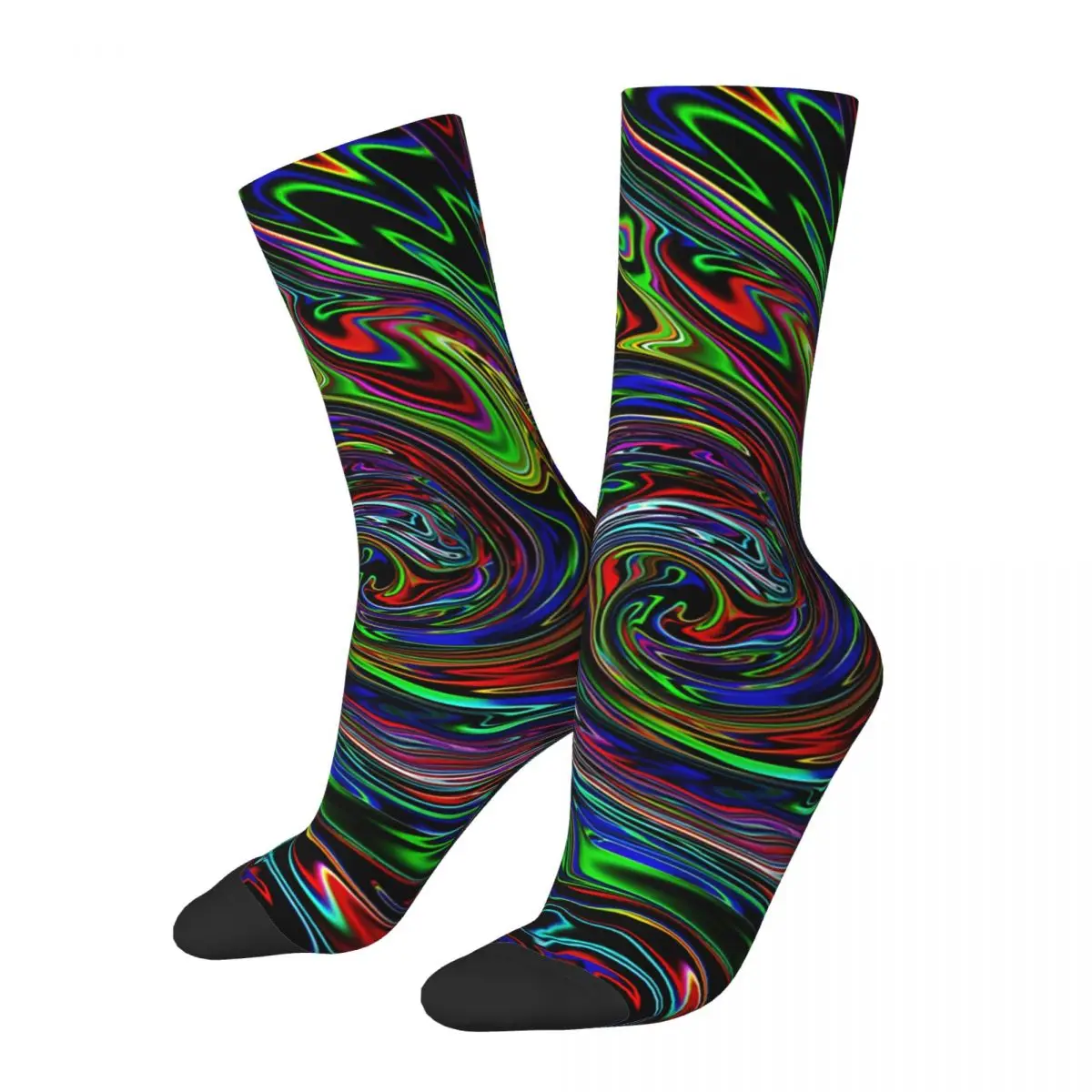 Crazy compression Cosmic Whirpool Sock for Men Harajuku Quality Pattern Crew Sock Casual