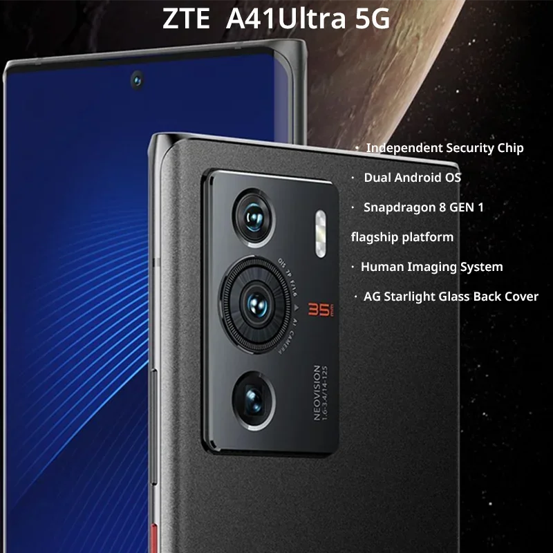 Original  ZTE  A41 Ultra 6.7 OLED 144Hz Display Snapdragon 8 Gen 1 66W Fast Charging 5000 mAh 64MP Camera A41 Ultra