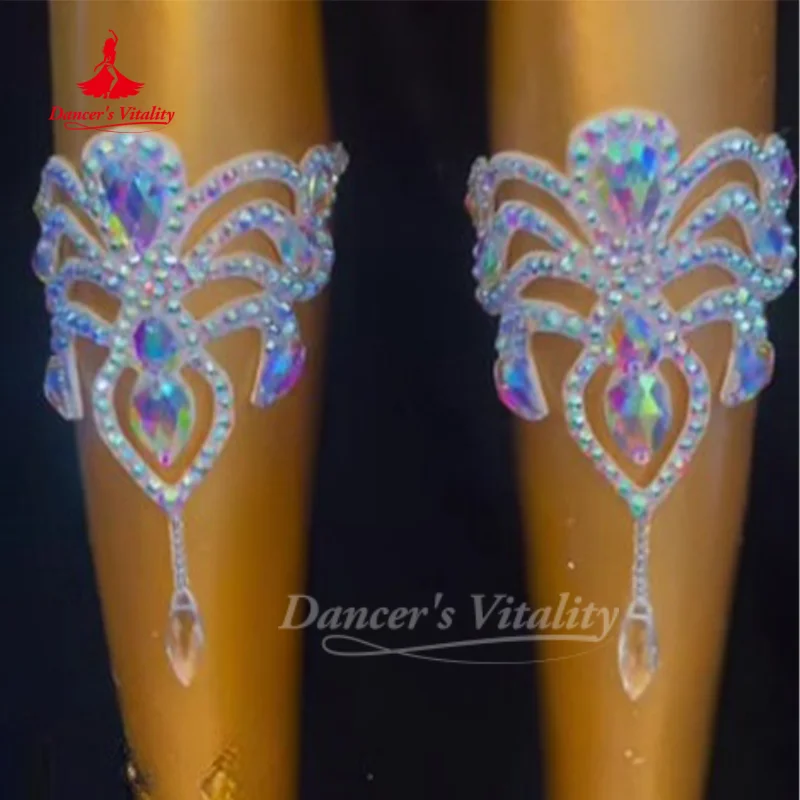 Belly Dancing Performance Accessories for Women's Senior AB Stones Leg Rings Oriental Dance Leg Accessory Dancer's Vitality