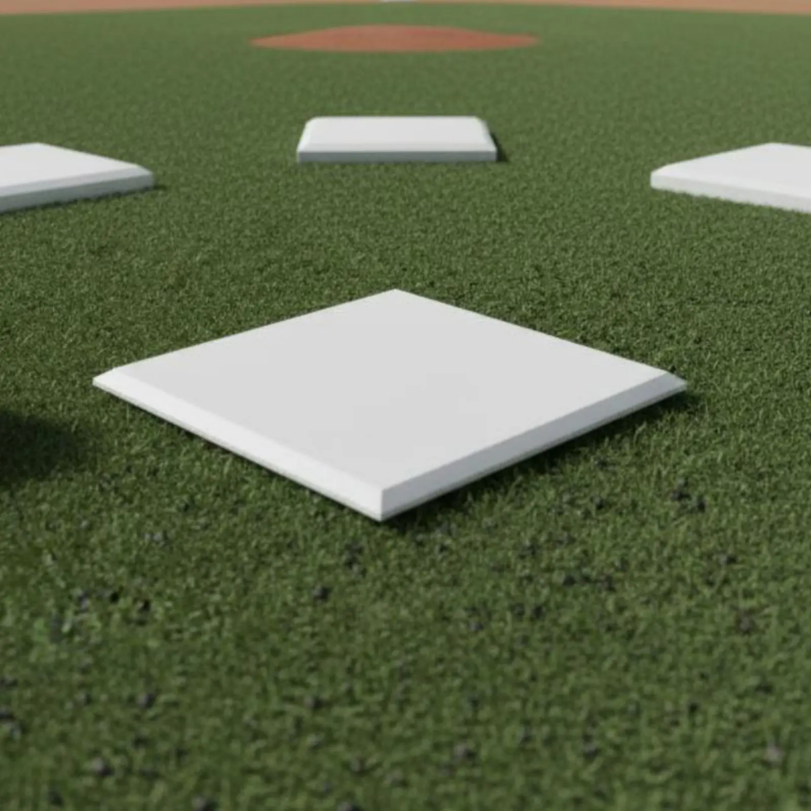 

5 Pieces Rubber Ballgame Base Set Thickened Rubber Base Set Pitcher's Plate and Bases Non-Slip Throw down Bases for Training