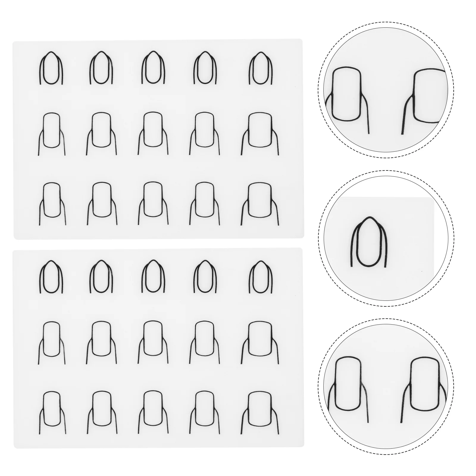 

2 Pcs Nail Coloring Pad Clear Fingernail Polish Silicone Manicure Mat Tool Silica Gel Salon Supply Washable Paste