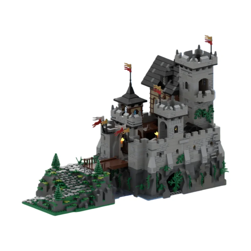 

MOC architectural model of a medieval castle. Small particle building blocks toy set with 5116 pieces. Suitable for all enthusia
