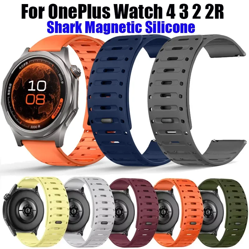 Shark Magnetic Silicone For OnePlus Watch 4 3 2 2R 46mm/OnePlus Lite 22MM Sport Bracelet For Oppo Watch X X2 X3/4Pro-S Wristband