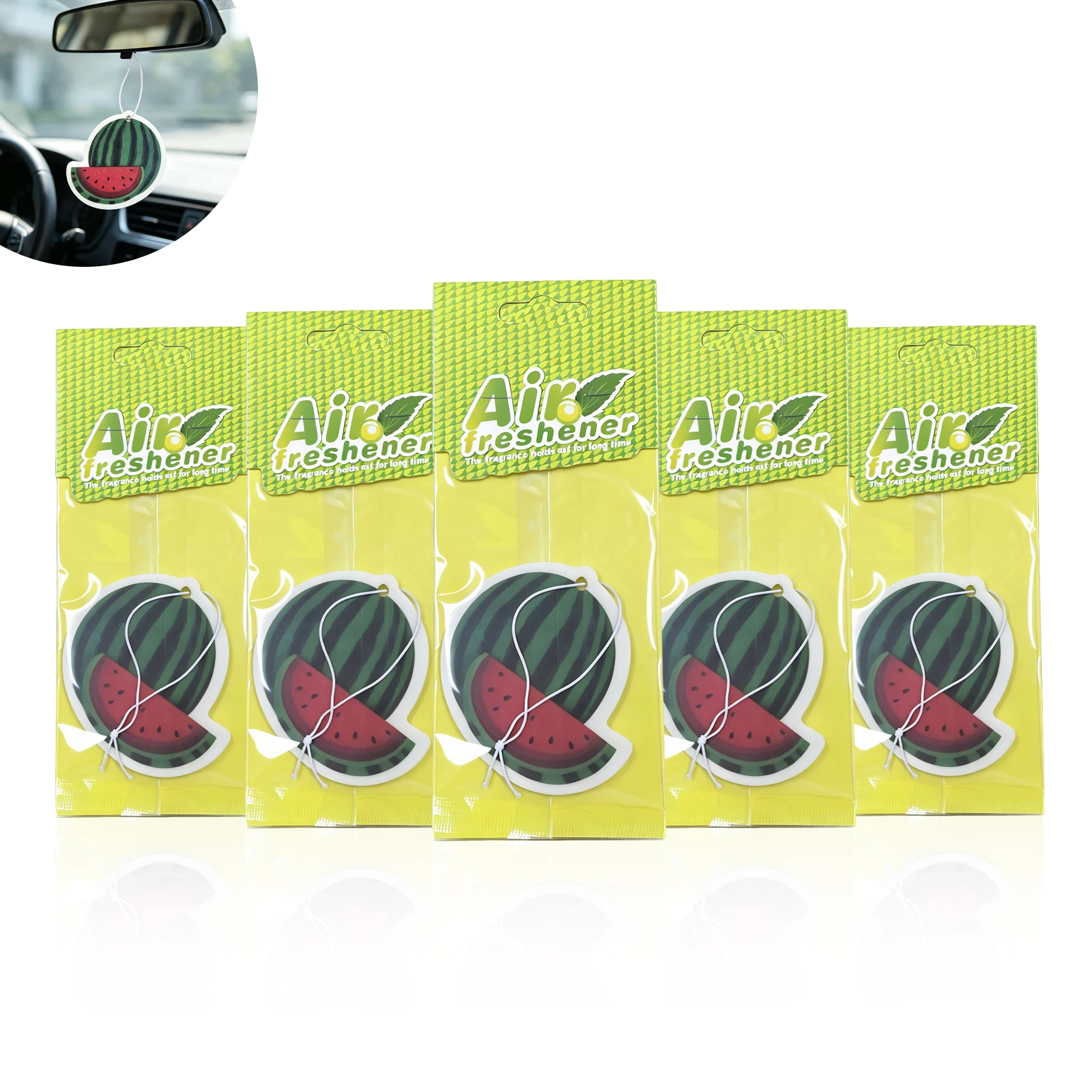 3-20pcs Watermelon Car Air Freshener，Hanging Paper Tree for Car & Home