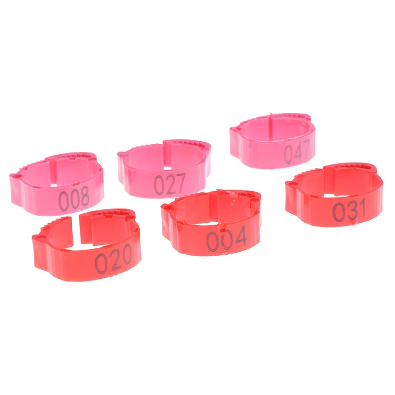 100PCS Chicken Foot Ring Adjustable Size Poultry Leg Digital Label Buckle Ring