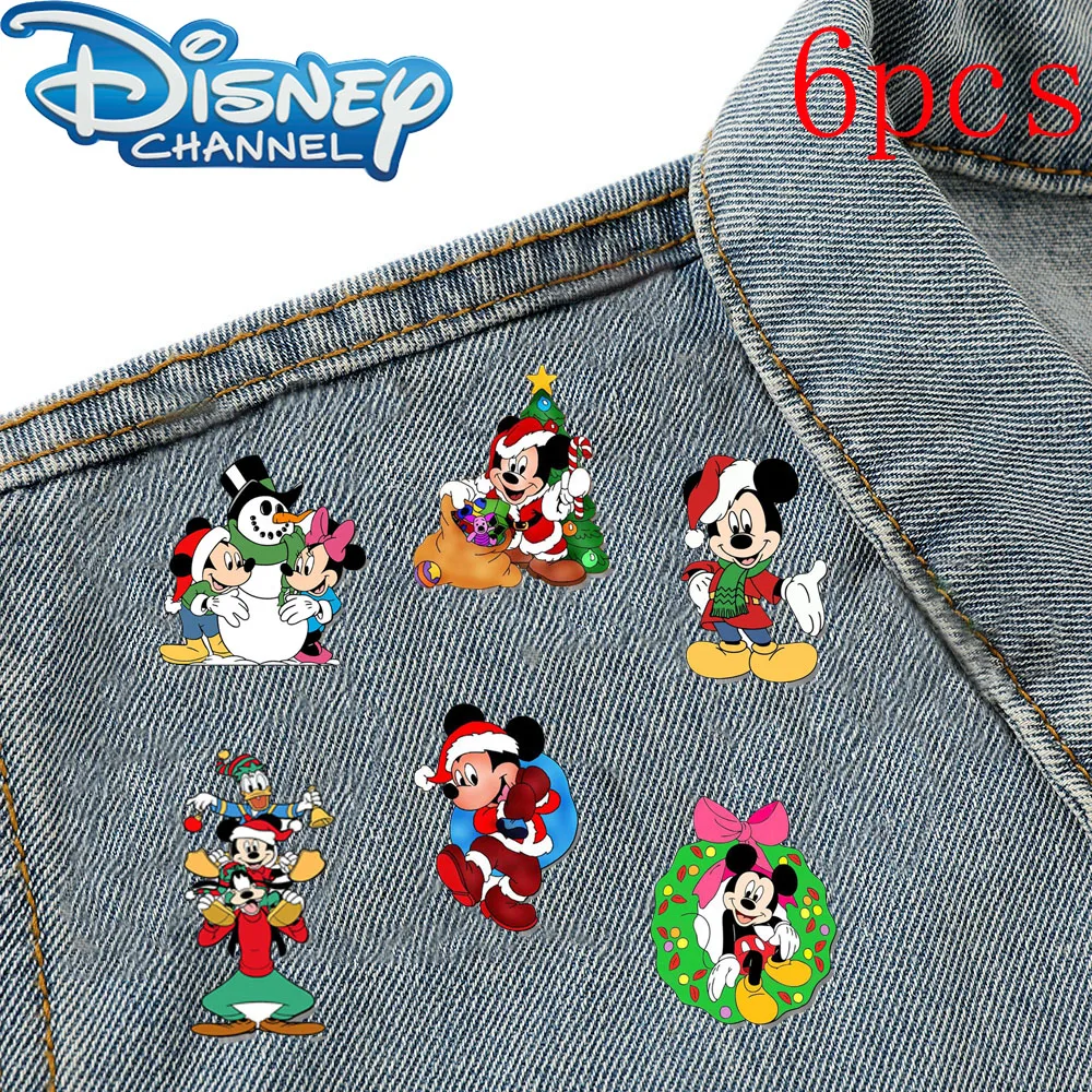 

Mickey Mouse Enamel Pins Disney Cartoon Brooch Minnie Daisy Fashion Clothes Badge Accessories Christmas Series Shirt Bag Pin