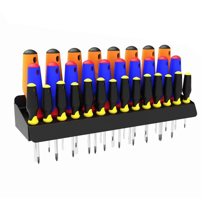A76X-Screwdriver Holder, Wall-Mounted Storage Rack For Home For Workshop/Shed Garage Tool Storage Store Up To 32 Screwdrivers