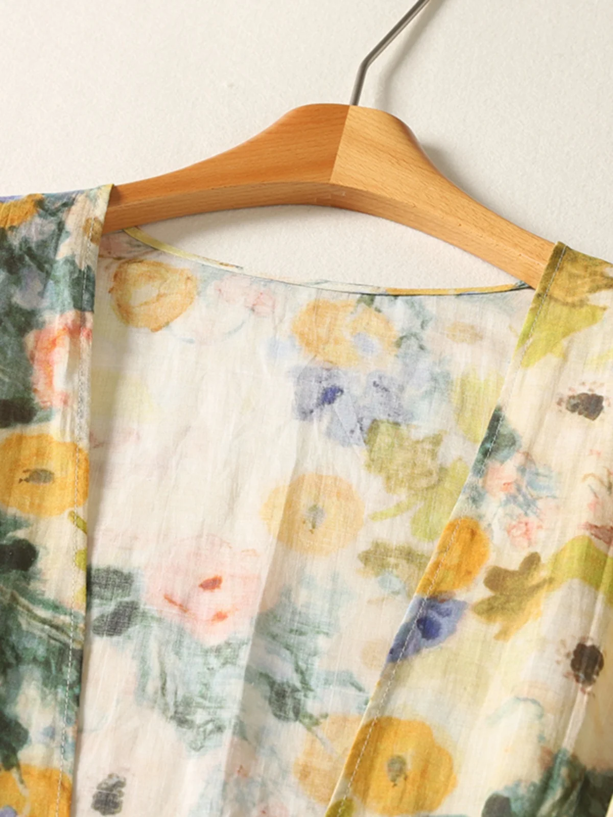 Rétro peinture à l'huile impression longue légère femmes Protection solaire irt manteau écharpe oule ouvert Cardigan haut été Ele