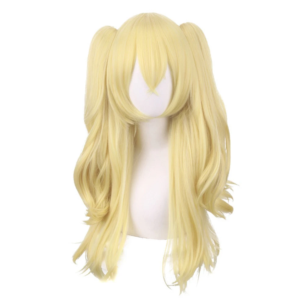 Anime Genshin Impact Fischl Cos Wigs with Cosplay Costumes Headwear 80cm Long Simulation Scalp Thick Mixed Puffy Long Hair Wigs