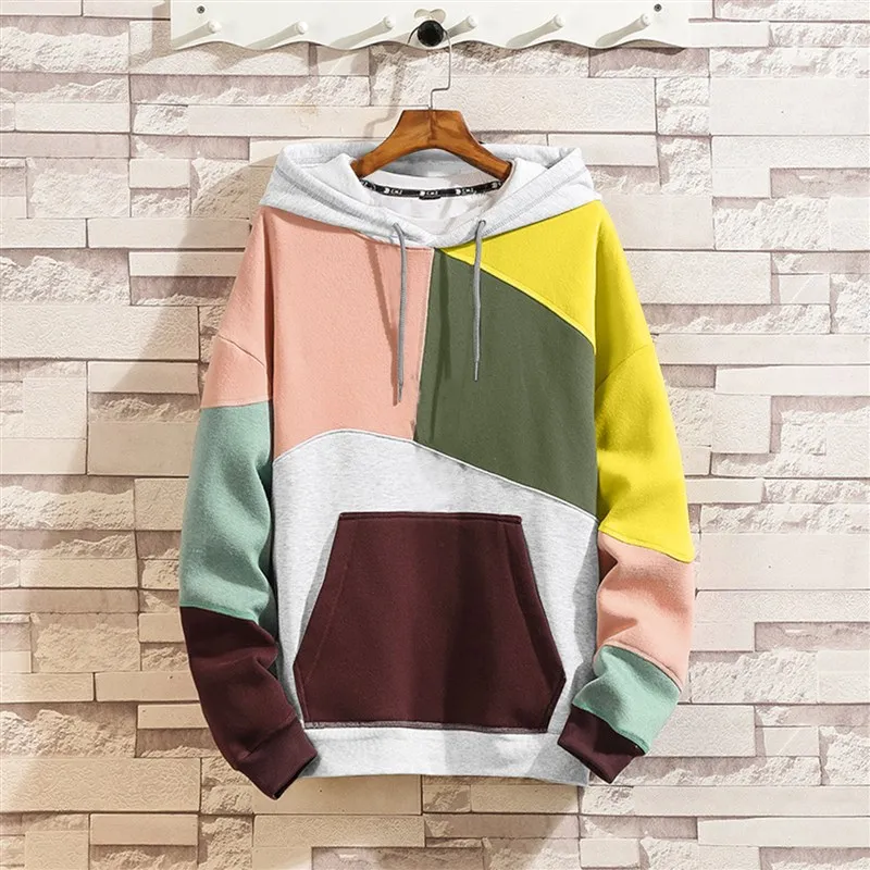 

Свободная мужская толстовка 202 New Sle Color Blo с индивидуальным дизайном и вставками, парная толстовка, повседневная удобная уличная одежда