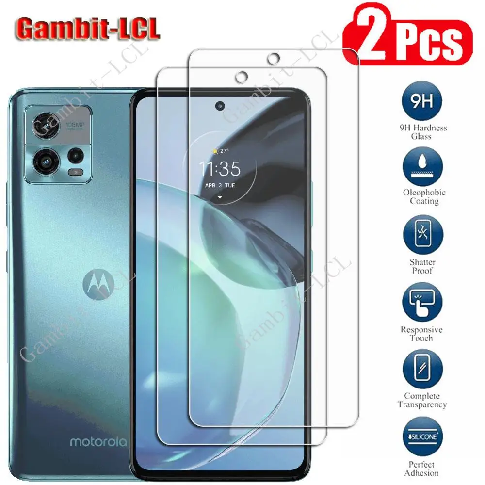 2PCS HD Original Protection Tempered Glass For Motorola Moto G72 6.55