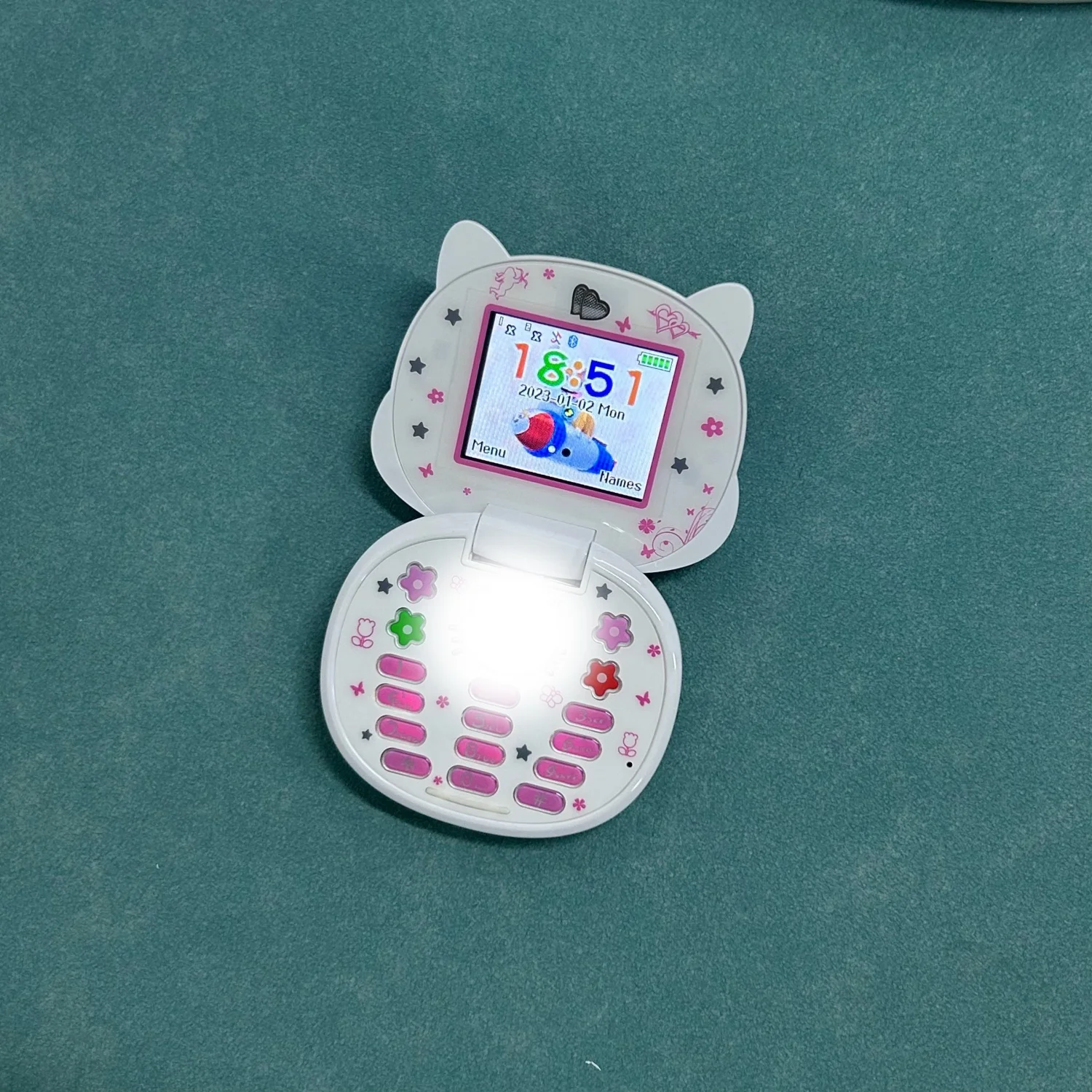 Cute Mini Koki Mobile Phone Flip Cartoon Kids Children Dual Sim 2G GSM Keyboard Botton MP3 Player Unlocked New Cellphone