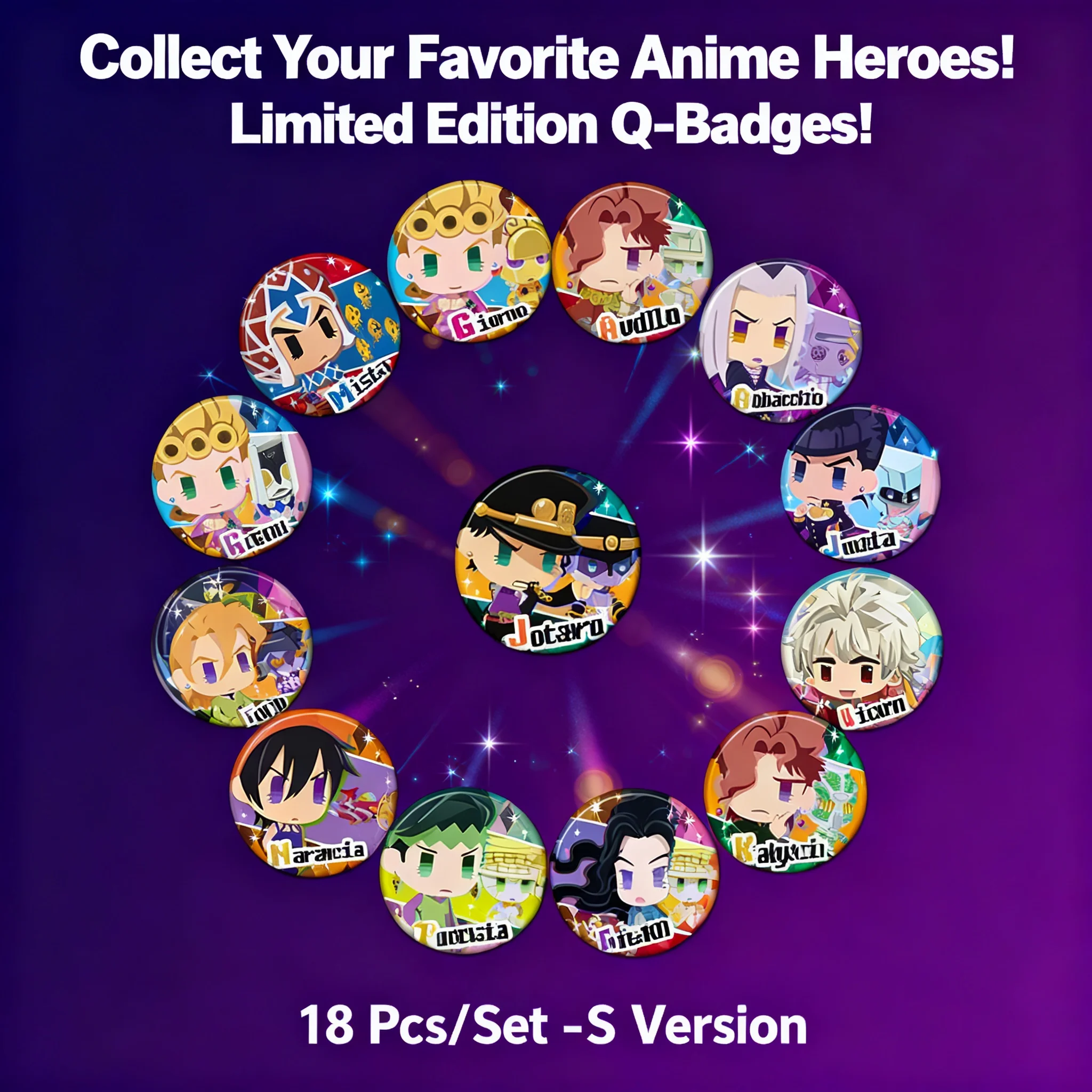 JoJo Bizarre Adventure Golden Wind - Pin de Cosplay con Espejo, Accesorio de Anime, Broche, Medalla, Estilo S, Mercancía de Personajes