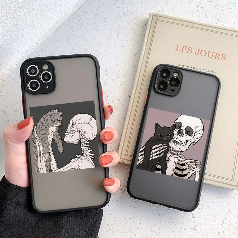 Skeleton Pattern Phone Case for iPhone 15 14 13 12 11 Pro Max Mini 7 8 Plus SE XS Max X XR Cover Bumper Shockproof Shell Funda