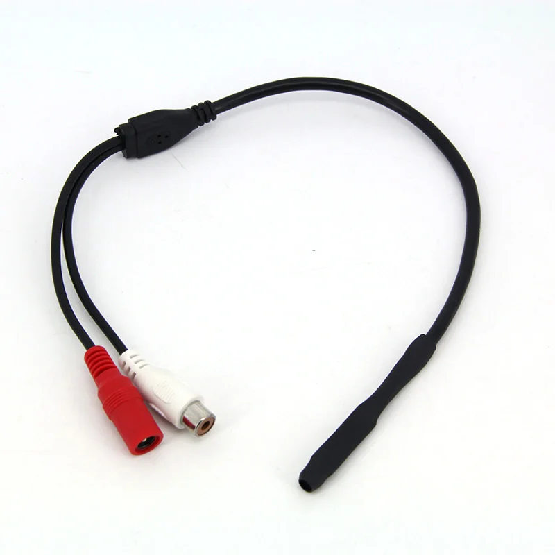 Mini Microphone Pickup DC 12V Sound Monitor RCA Power Cable for Cctv Camera DVR System Video Surveillance