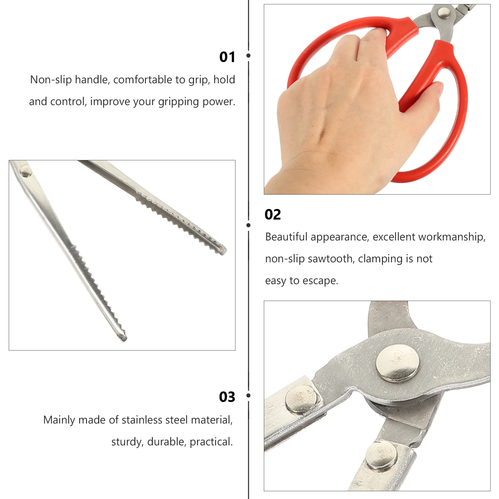 

Multi-Function Stainless Steel Crab Tong Seafood Clip Non-Slip Handle Kitchen Cooking Tool Crab Picker Lobster Eel Grabber